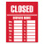 Business Hours Sign Kit, 15 X 19, Red