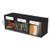 Tilt Bin Interlocking Multi-bin Storage Organizer, 3 Sections, 23.63" X 7.75" X 9.5", Black/clear