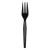 Plastic Cutlery, Heavyweight Forks, Black, 1,000/carton