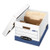 R-kive Heavy-duty Storage Boxes With Dividers, Letter/legal Files, 12.75" X 16.5" X 10.38", White/blue, 12/carton