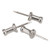 Aluminum Head Push Pins, Aluminum, Silver, 0.5", 100/box