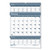 Bar Harbor Recycled Wirebound 3-months-per-page Wall Calendar, 15.5 X 22, White/blue/gray Sheets, 14-month(dec-jan):2023-2025