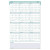 Express Track Recycled Reversible/erasable Yearly Wall Calendar, 24 X 37, White/teal Sheets, 12-month (jan To Dec): 2024