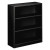 Metal Bookcase, Three-shelf, 34.5w X 12.63d X 41h, Black