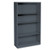 Metal Bookcase, Four-shelf, 34.5w X 12.63d X 59h, Charcoal