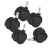 Deluxe Duet Casters, Grip Ring Type B And Type K Stems, 2" Hard Nylon Wheel, Matte Black, 5/set