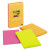 Pads In Energy Boost Collection Colors, Note Ruled, 4" X 6", 90 Sheets/pad, 3 Pads/pack