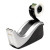 Value Desktop Tape Dispenser, Attached 1" Core, Black/silver