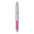 Dr. Grip Center Of Gravity Ballpoint Pen, Retractable, Medium 1 Mm, Black Ink, Silver/pink Grip Barrel