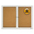 Enclosed Cork Bulletin Board, Cork/fiberboard, 48 X 36, Tan Surface, Silver Aluminum Frame