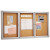 Enclosed Indoor Cork Bulletin Board With Three Hinged Doors, 72 X 36, Tan Surface, Silver Aluminum Frame