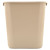 Deskside Plastic Wastebasket, 7 Gal, Plastic, Beige