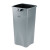 Untouchable Square Waste Receptacle, 23 Gal, Plastic, Gray