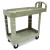 Heavy-duty Utility Cart With Lipped Shelves, Plastic, 2 Shelves, 500 Lb Capacity, 17.13" X 38.5" X 38.88", Beige