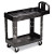 Heavy-duty Utility Cart With Lipped Shelves, Plastic, 2 Shelves, 500 Lb Capacity, 17.13" X 38.5" X 38.88", Black