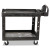 Heavy-duty Utility Cart With Lipped Shelves, Plastic, 2 Shelves, 500 Lb Capacity, 25.9" X 45.2" X 32.2", Black