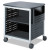 Scoot Deskside Printer Stand, File Pocket, Metal, 3 Shelves, 1 Bin, 200 Lb Capacity, 26.5 X 20.5 X 26.5, Black/silver