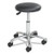 Height-adjustable Lab Stool, Backless, Supports Up To 250 Lb, 16" To 21" Seat Height, Black Seat, Chrome Base