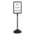 Writeway Double-sided Magnetic Dry Erase Standing Message Sign, Rectangle, 65" Tall Black Stand, 14.25 X 22.25 White Face