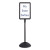 Writeway Double-sided Magnetic Dry Erase Standing Message Sign, Rectangle, 65" Tall Black Stand, 14.25 X 22.25 White Face