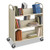 Steel Double-sided Book Cart, Metal, 6 Shelves, 300 Lb Capacity, 36" X 18.5" X 43.5", Sand