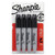 Chisel Tip Permanent Marker, Medium Chisel Tip, Black, 4/pack