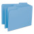 Interior File Folders, 1/3-cut Tabs: Assorted, Letter Size, 0.75" Expansion, Blue, 100/box