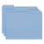 Interior File Folders, 1/3-cut Tabs: Assorted, Letter Size, 0.75" Expansion, Blue, 100/box