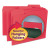 Interior File Folders, 1/3-cut Tabs: Assorted, Letter Size, 0.75" Expansion, Red, 100/box