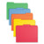 Colored File Folders, 1/3-cut Tabs: Assorted, Letter Size, 0.75" Expansion, Assorted: Blue/green/orange/red/yellow, 100/box