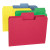 Supertab Colored File Folders, 1/3-cut Tabs: Assorted, Letter Size, 0.75" Expansion, 11-pt Stock, Red, 100/box