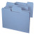 Supertab Colored File Folders, 1/3-cut Tabs: Assorted, Letter Size, 0.75" Expansion, 11-pt Stock, Blue, 100/box