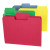 Supertab Colored File Folders, 1/3-cut Tabs: Assorted, Letter Size, 0.75" Expansion, 11-pt Stock, Color Assortment 1, 100/box