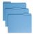 Reinforced Top Tab Colored File Folders, 1/3-cut Tabs: Assorted, Letter Size, 0.75" Expansion, Blue, 100/box