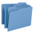 Colored File Folders, 1/3-cut Tabs: Assorted, Letter Size, 0.75" Expansion, Blue, 100/box