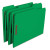 Top Tab Colored Fastener Folders, 0.75" Expansion, 2 Fasteners, Letter Size, Green Exterior, 50/box