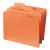 Reinforced Top Tab Colored File Folders, 1/3-cut Tabs: Assorted, Letter Size, 0.75" Expansion, Orange, 100/box