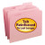 Reinforced Top Tab Colored File Folders, 1/3-cut Tabs: Assorted, Letter Size, 0.75" Expansion, Pink, 100/box