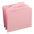 Reinforced Top Tab Colored File Folders, 1/3-cut Tabs: Assorted, Letter Size, 0.75" Expansion, Pink, 100/box