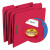 Top Tab Colored Fastener Folders, 0.75" Expansion, 2 Fasteners, Letter Size, Red Exterior, 50/box