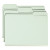 Expanding Recycled Heavy Pressboard Folders, 1/3-cut Tabs: Assorted, Letter Size, 1" Expansion, Gray-green, 25/box