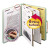 Pressboard Classification Folders, Six Safeshield Fasteners, 2/5-cut Tabs, 2 Dividers, Letter Size, Gray-green, 10/box