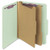 Pressboard Classification Folders, Six Safeshield Fasteners, 2/5-cut Tabs, 2 Dividers, Letter Size, Gray-green, 10/box