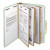 Recycled Pressboard Classification Folders, 3" Expansion, 3 Dividers, 8 Fasteners, Letter Size, Gray-green, 10/box