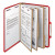 Eight-section Pressboard Top Tab Classification Folders, 8 Safeshield Fasteners, 3 Dividers, Letter Size, Bright Red, 10/box