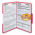 Top Tab Colored Fastener Folders, 0.75" Expansion, 2 Fasteners, Legal Size, Red Exterior, 50/box