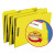 Top Tab Colored Fastener Folders, 0.75" Expansion, 2 Fasteners, Legal Size, Yellow Exterior, 50/box