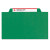 Four-section Pressboard Top Tab Classification Folders, Four Safeshield Fasteners, 1 Divider, Legal Size, Green, 10/box