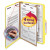 Four-section Pressboard Top Tab Classification Folders, Four Safeshield Fasteners, 1 Divider, Legal Size, Yellow, 10/box