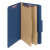 Six-section Pressboard Top Tab Classification Folders, Six Safeshield Fasteners, 2 Dividers, Legal Size, Dark Blue, 10/box